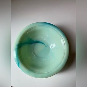 Vintage Avon Glass Blue Swirl Dish